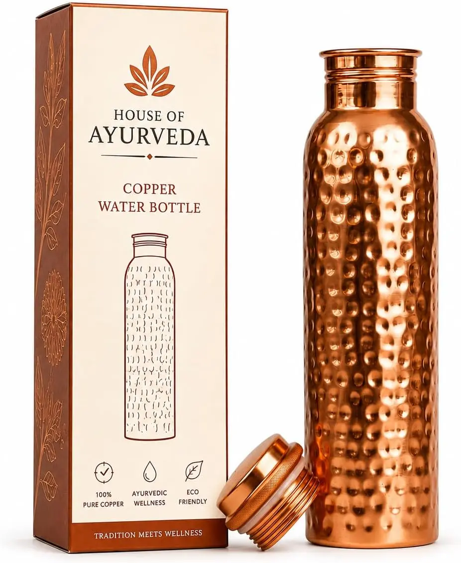 Copper Water Bottle 34 oz (1000ml) | Pure copper water bottle