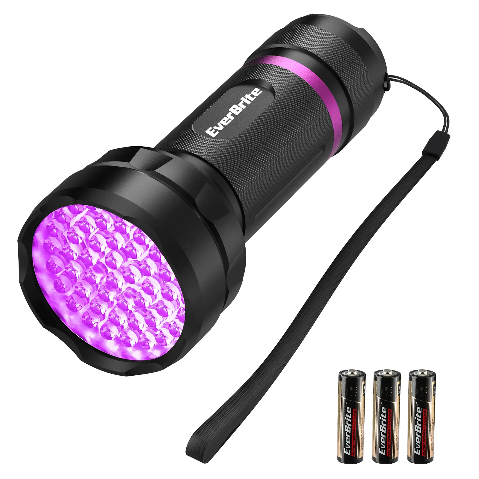 #summersale EverBrite UV Flashlight, LED Blacklight Flashlights, 395nm Black Light Flashlight for Pet Urine Detection, Scorpions, Dry Stains, Bed Bug (Batteries Included)