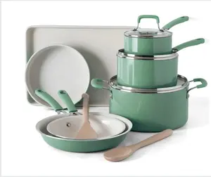 12 Piece Nonstick Aluminum Cookware Set - Versatile Cooking Utensils for Various Dishes Glass Oven