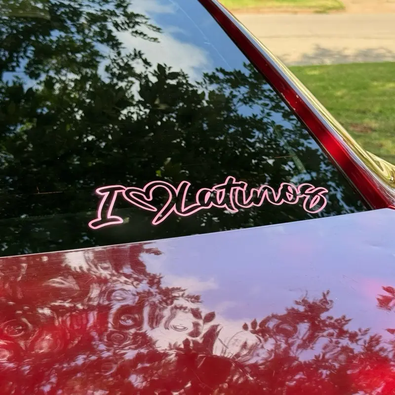 I Love Latinos Car Decal - Express Yourself Car Sticker for Latino Lovers, Weather Resistant, Durable for Most Vehicles' Exterior