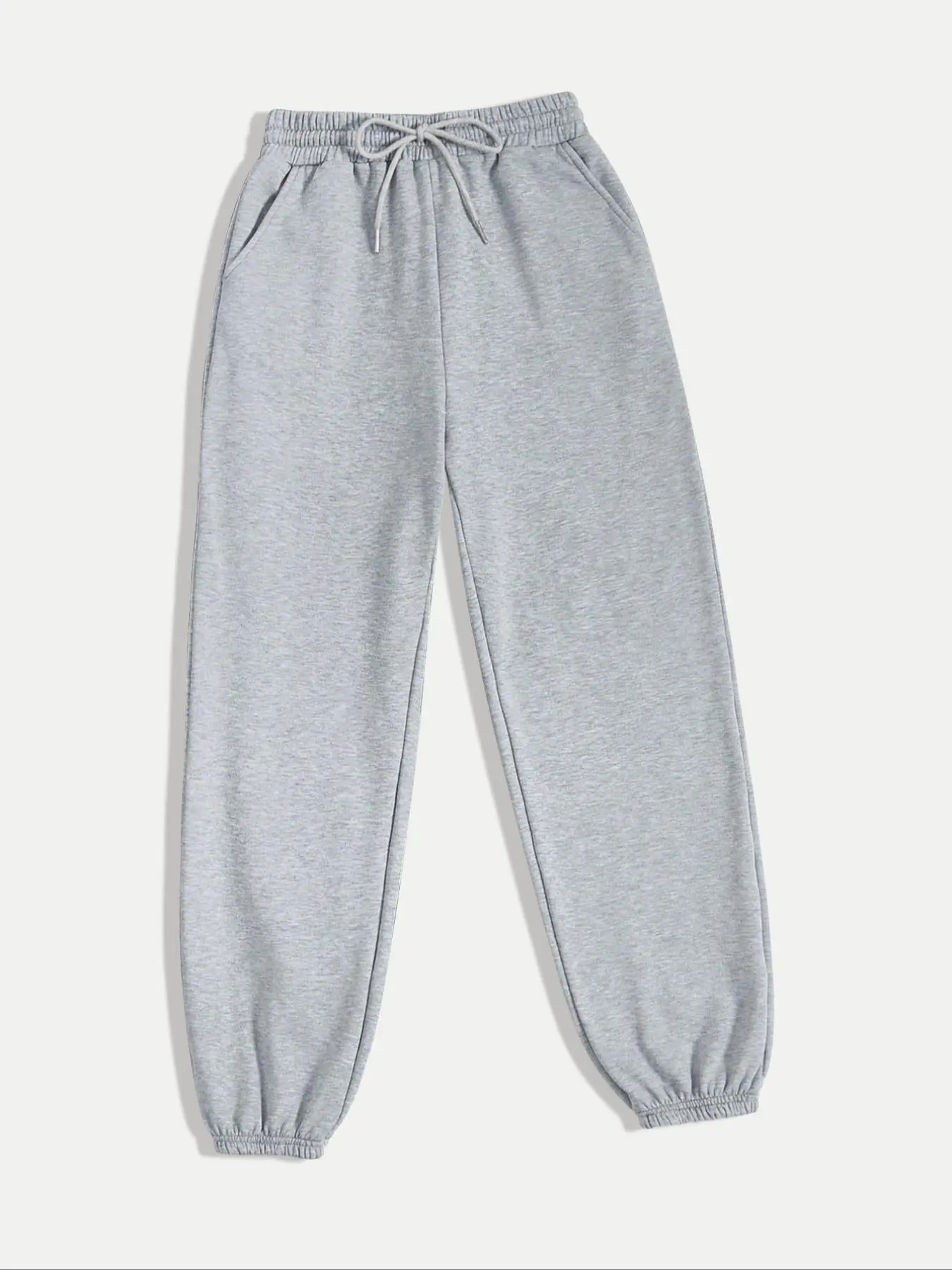 Women's Elastic Waist Joggers Sweatpants, Casual Fitted Thick Kint Fabric Pants for Fall & Winter, Comfortable Daily Wear, Runner Pants, Athleisure Style Bottoms