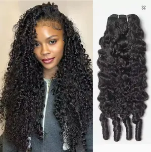 Burmese Curly Human Hair Bundles 100% Human Hair Quality Deep Wave Raw Hair Weave Bundles Double Drawn Vietnamese Hair Extension