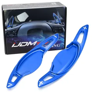 iJDMTOY JDM Style Sports Blue Aluminum Larger Paddle Shifter Extension For Honda 2022-up Civic, 2023+ Accord, CR-V and Acura Integra