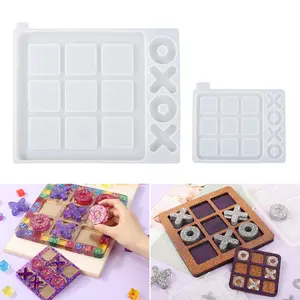 2 Count Large Tic Tac Toe Resin Silicone Mold for Resin Casting, DIY Tabletop Board Game,Travel Game, Children's Day Gift Crafts - LET'S RESIN