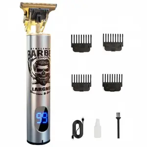 Rechargeable Cordless Electric, T-Blade Trimmer for Men, Barber Hair Clippers, Zero-Gapped Detail Design, LED Display, Professional Grooming Kit