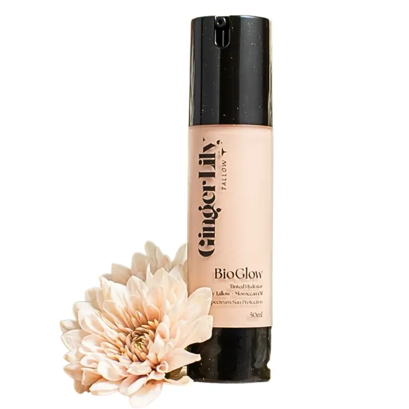 BioGlow Tinted Tallow Foundation Moisturizer Clean Beauty Makeup for Hydration  and Flawless Skin