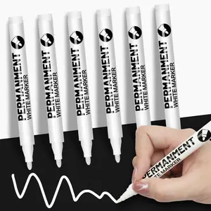 White Acrylic Paint Pens,White Markers Paint Permanent Marker Pens, Fine Tip 1-2mm Waterproof Paint Pen for Fabric Rock Painting Tyre Art Paper Glass for Drawing,Coloring,Graffiti,DIY Crafts, Waterproof Formula, Permanent Ink