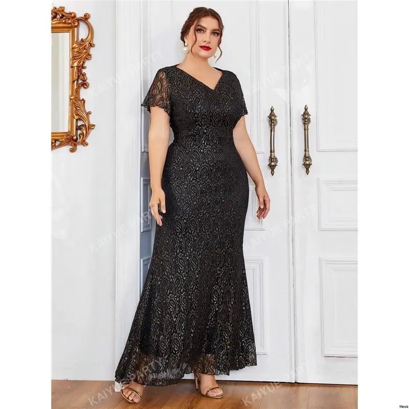 sachin and babi light blue dress Elegant Plus Size V-Neck A-Line Princess Floor-Length Mother of The Bride Dress with Ruffles and Short Sleeves