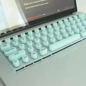 Silicone laptop keyboard cover, convenient for typing with long nails, a must-have for protecting manicures, with pressable nail-shaped keycaps, Keyboard Round Caps
