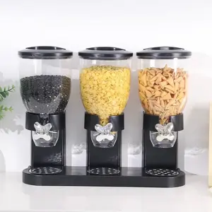 Dry Food Dispenser with single, double and triple control knobs Containers Utensils Kitchen