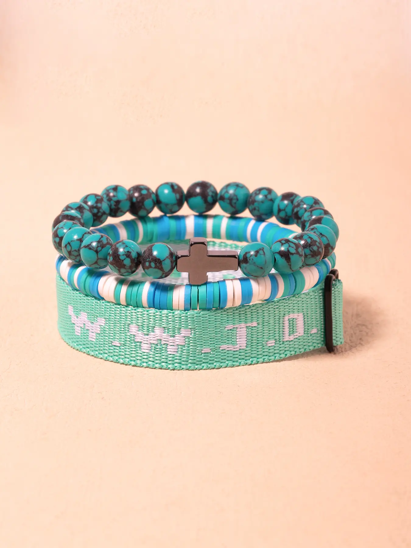 03 Dark Blue Black Crackle Turquoise wwjd