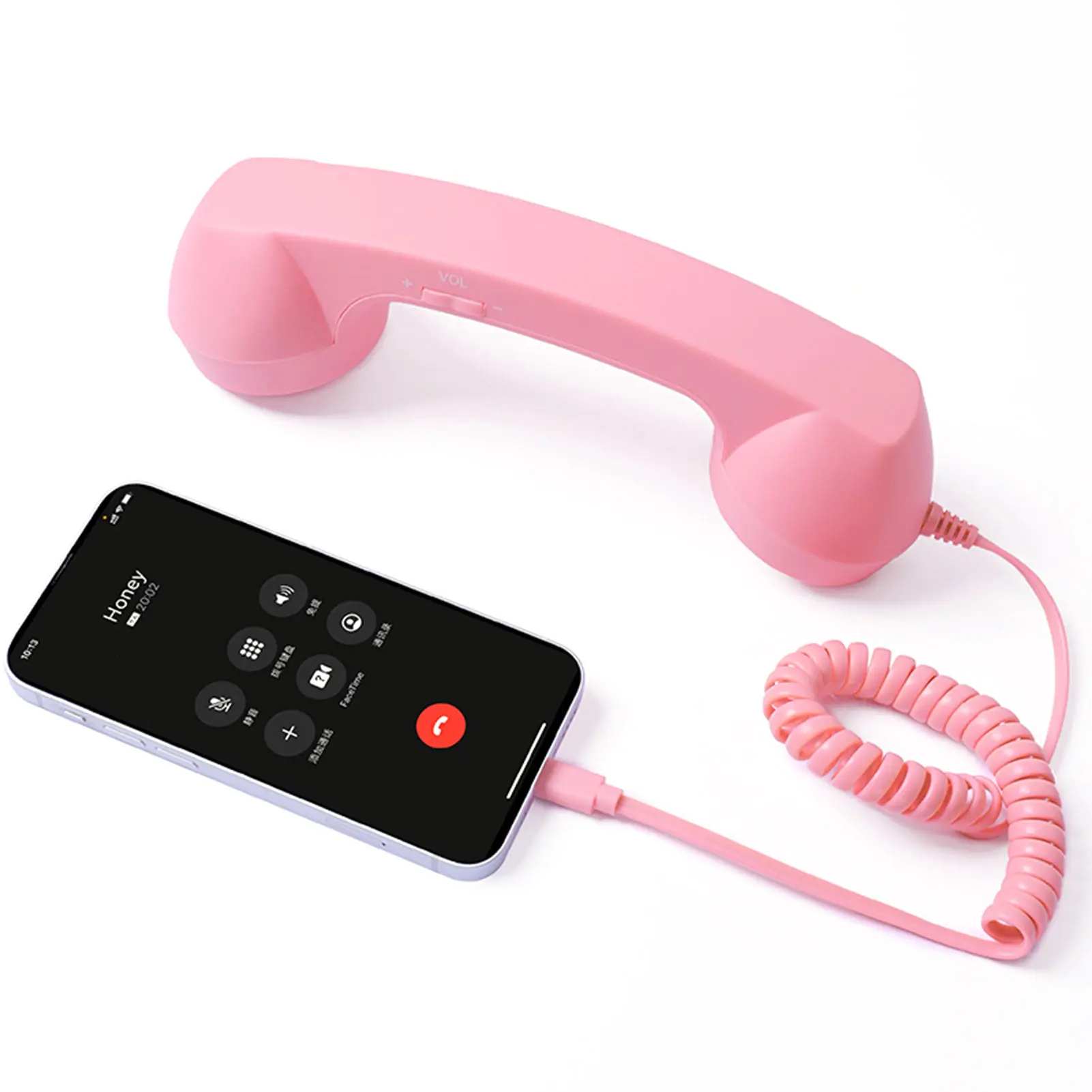 Vintage Retro Style Wired Type-C Headphone - 1m Plug-and-Play Cable Receiver, ENC Excellent Audio Quality, Stable Connection, Easy to Use Antique Mobile Phone Call Accessory