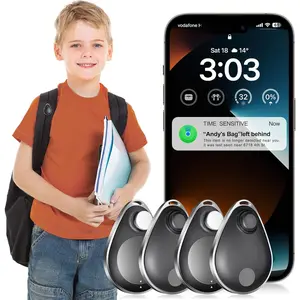 GPS Tracker for Kids hidden 4pack, Security Tag with Pins Works with Find My (iOS only), Lost Mode, Anti-Removal Tracking Device for Children, Elderly, Pets, Backpack, No Monthly fee (Not for Android)