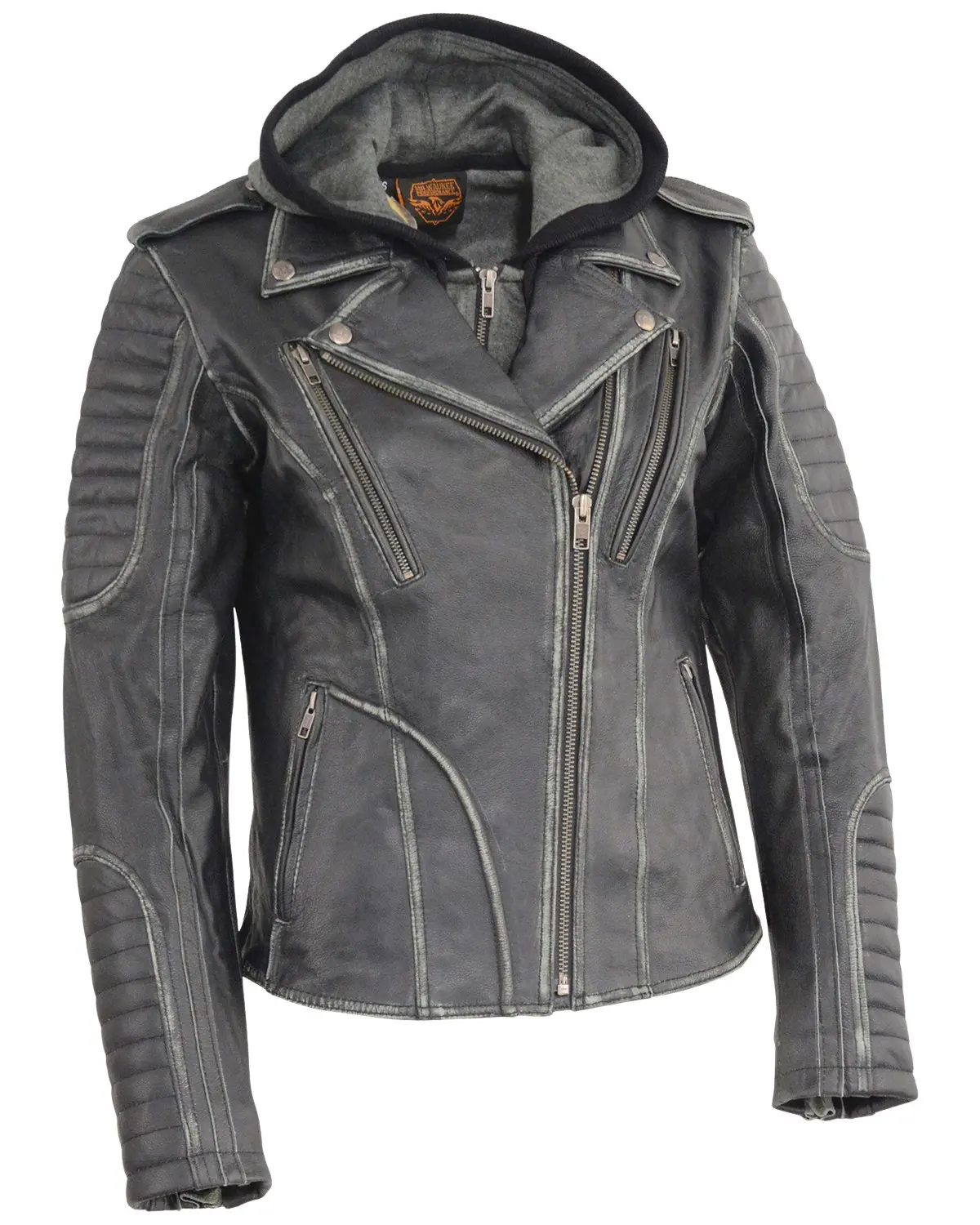Milwaukee Leather Women's Women'S Rub-Off Hoodie Motorcycle Jacket 3X - 3Xl