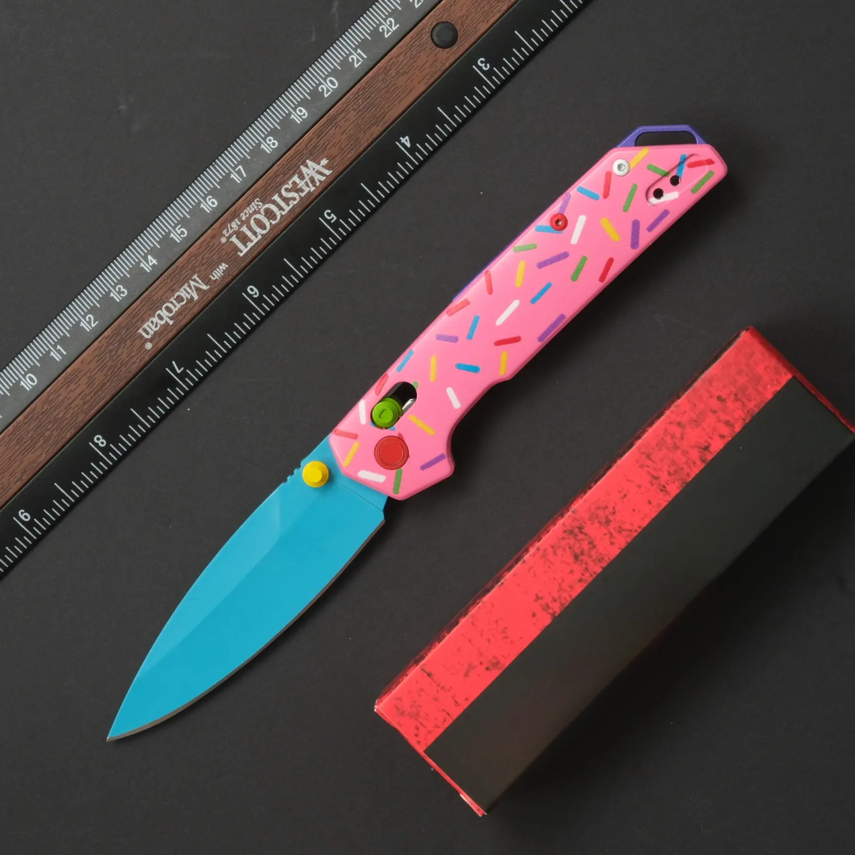 Doughnut 2038 Compact Outdoor Folding Knife - Pure Aluminum Grip-Friendly Handle, Anti-Corrosion High-Hardness Steel, Hiking Camping EDC Tool, Ideal Gift
