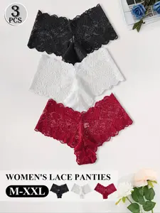 Women‘s Panties 3/4/5-Pack Set - Womenswear Underwear, High-Value Daily Rotation Solution, Mixed Lace Styles, Soft Skin-Friendly & Breathable, Sizes M-XXL for All, Click to Grab 5 Practical Pieces.