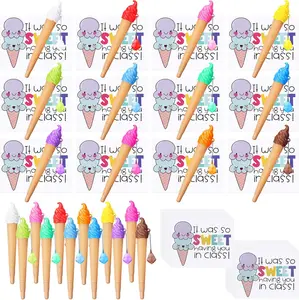 Bulk End of Year Student Gifts - Ice Cream Pens, Cards, Plastic Cups with Lids for Elementary Preschool Kids, Graduation Classroom Prizes, Goodie Bag Fillers, Party Supplies Rewards