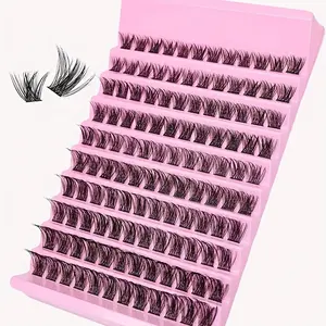 120pcs Wispy Lash Clusters - Natural Look D Curl Volume Individual Lashes, 8-16mm Fluffy Extensions