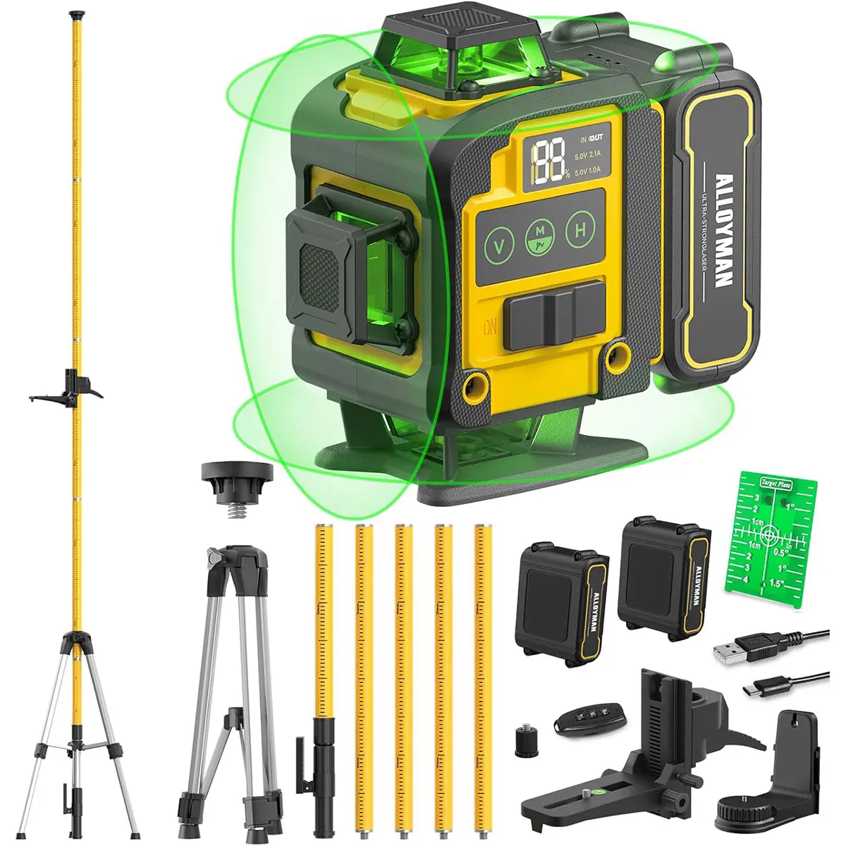 12 Ft./3.7M Pole + 37.5-inch tripod