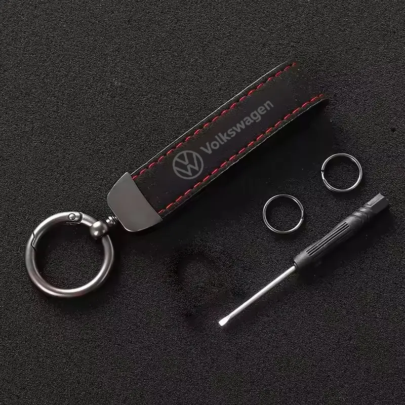 Volkswagen Car Faux Leather Keychain, Premium Feel, Luxurious Feel, Anti-Loss Key Ring, Durable Wear-Resistant, Unisex Luxury Key Holder, Unique Design, Distinctive Design, Keychain Accessory, Car Key Chains