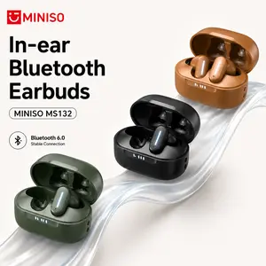MINISO MS132 Wireless Earbuds Bluetooth 6.0 Gaming Headsets High Fidelity IPX5 Waterproof, Suitable for Office, Sports, Study and Audio Calls, Built-in Microphone, TWS Earphones