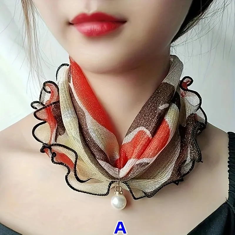 Colorful Lace Neck Gaiter, 1/2 Counts Breathable Neck Guard, Fashionable Neck Gaiter for Women & Girls, Sports & Outdoor Accessories, Scarf Head Wrap, Neck Gaiter Headwear