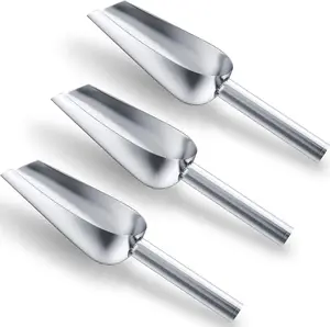 3 pcs Stainless Steel Ice Scoop Durable Food Grade Multi-Purpose Utility Scoop for Ice Flour Candy & Kitchen Use Heavy Duty Metal Easy to Clean Rust-Resistant