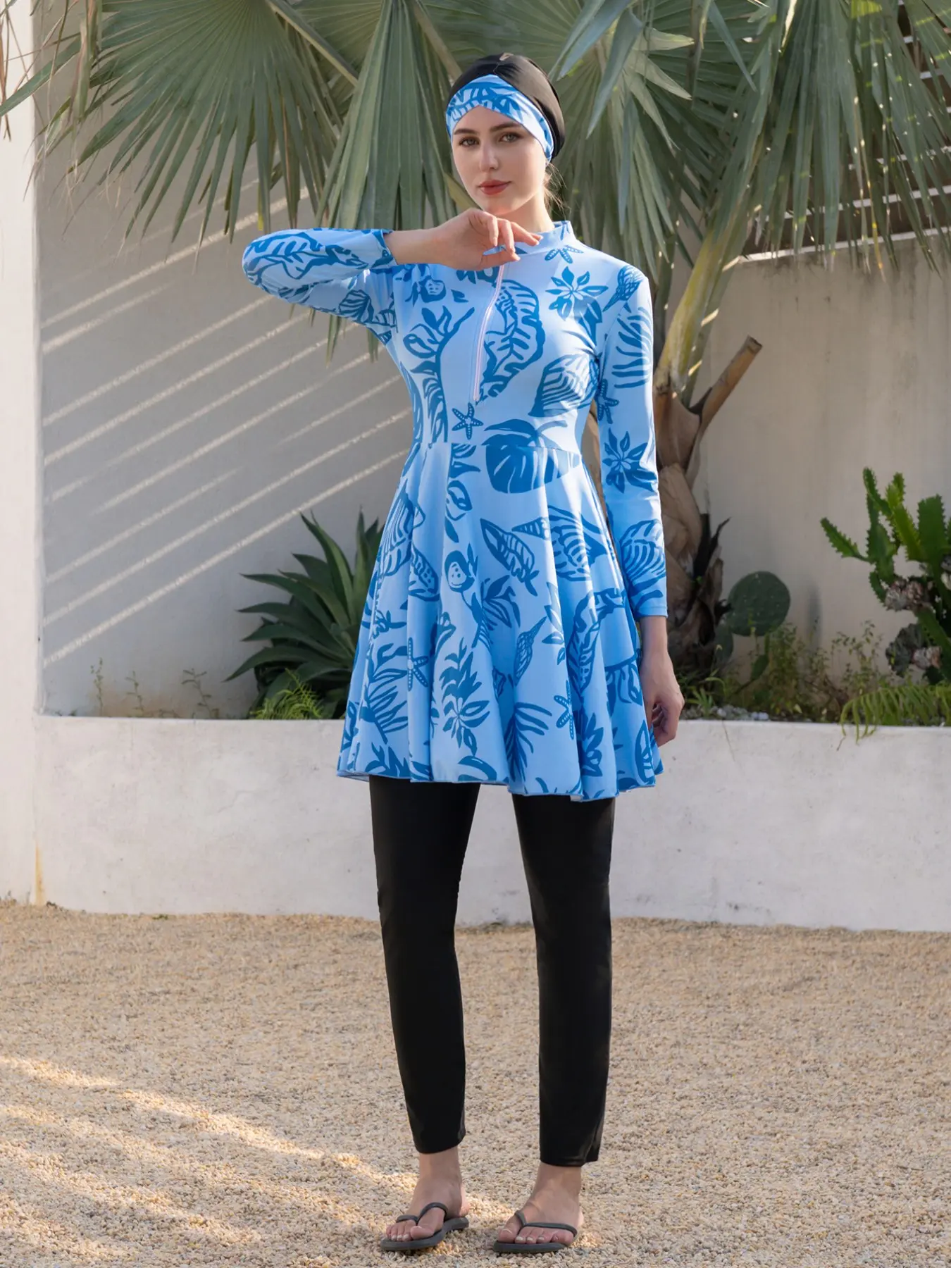 Women's Long Sleeve Swimwear Set, Conservative Middle East Style Bikini Suit, Summer Beach Vacation Wear, Full Coverage Bathing Suit, Modest Swimwear, Modest Bathing Suits, Modest Beach Swimsuits