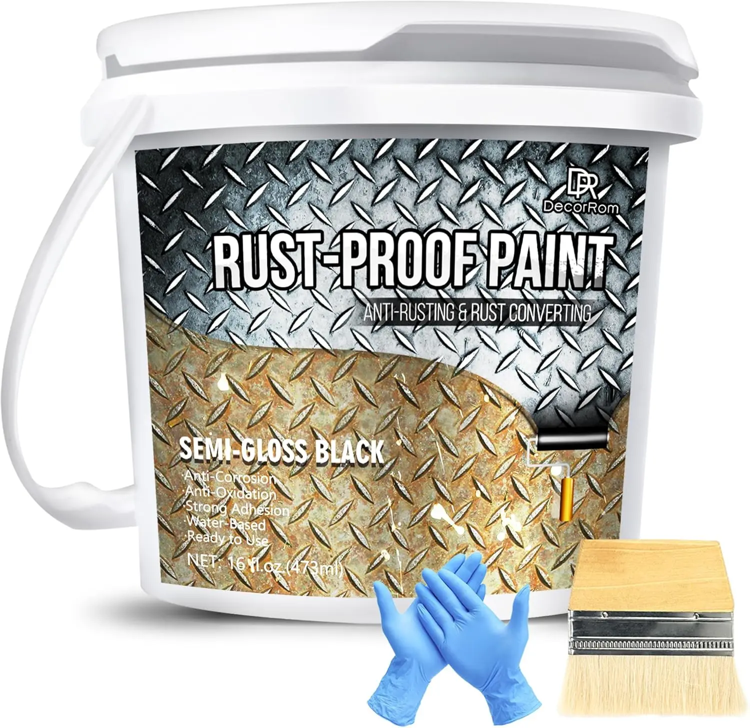 2 in 1 Rust Converter & Metal Primer – 16oz Black Rust Reformer Paint for Metal Heat Resistant Rust Neutralizer, Encapsulator & Inhibitor