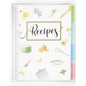 8.5" x 11" Recipe Book to Write in Your Own Recipes, Personal Blank Recipe Notebook Binder, Removable Hardcover Empty Recipe Journal Cookbook Binder with 8 Dividers and 24 Tabs, Hold up to 240 Recipes