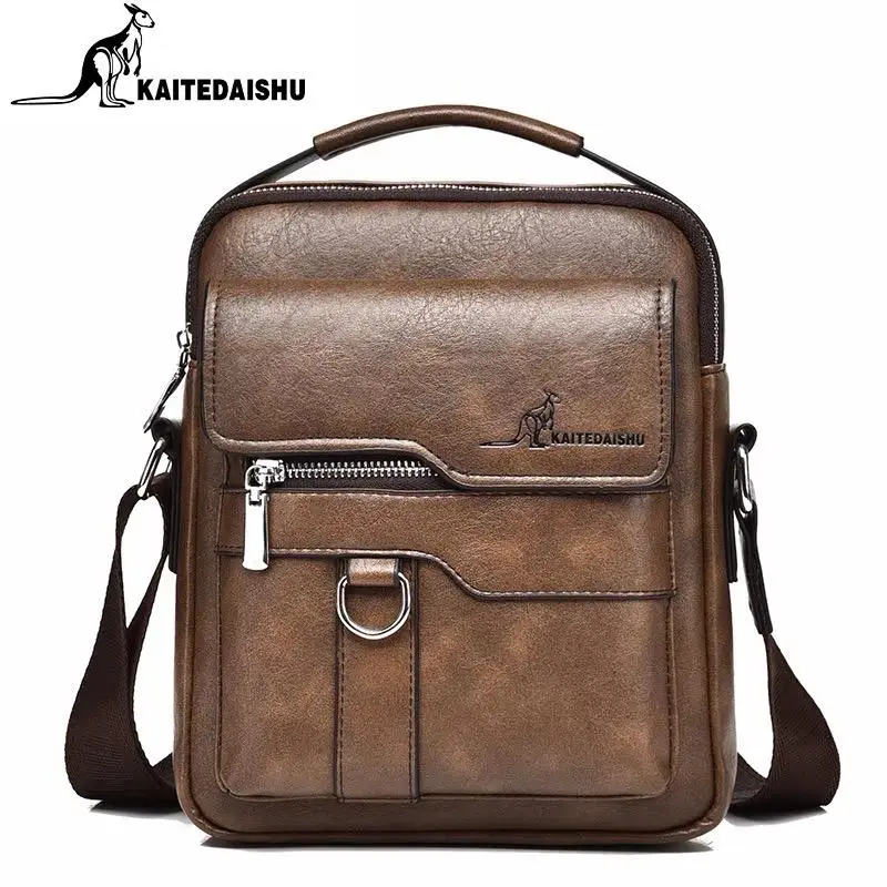 Men's Casual Shoulder Bag, Large Capacity Multifunctional PU Travel Crossbody Bag, Waterproof & Wear-Resistant, Versatile Fashion Bag.