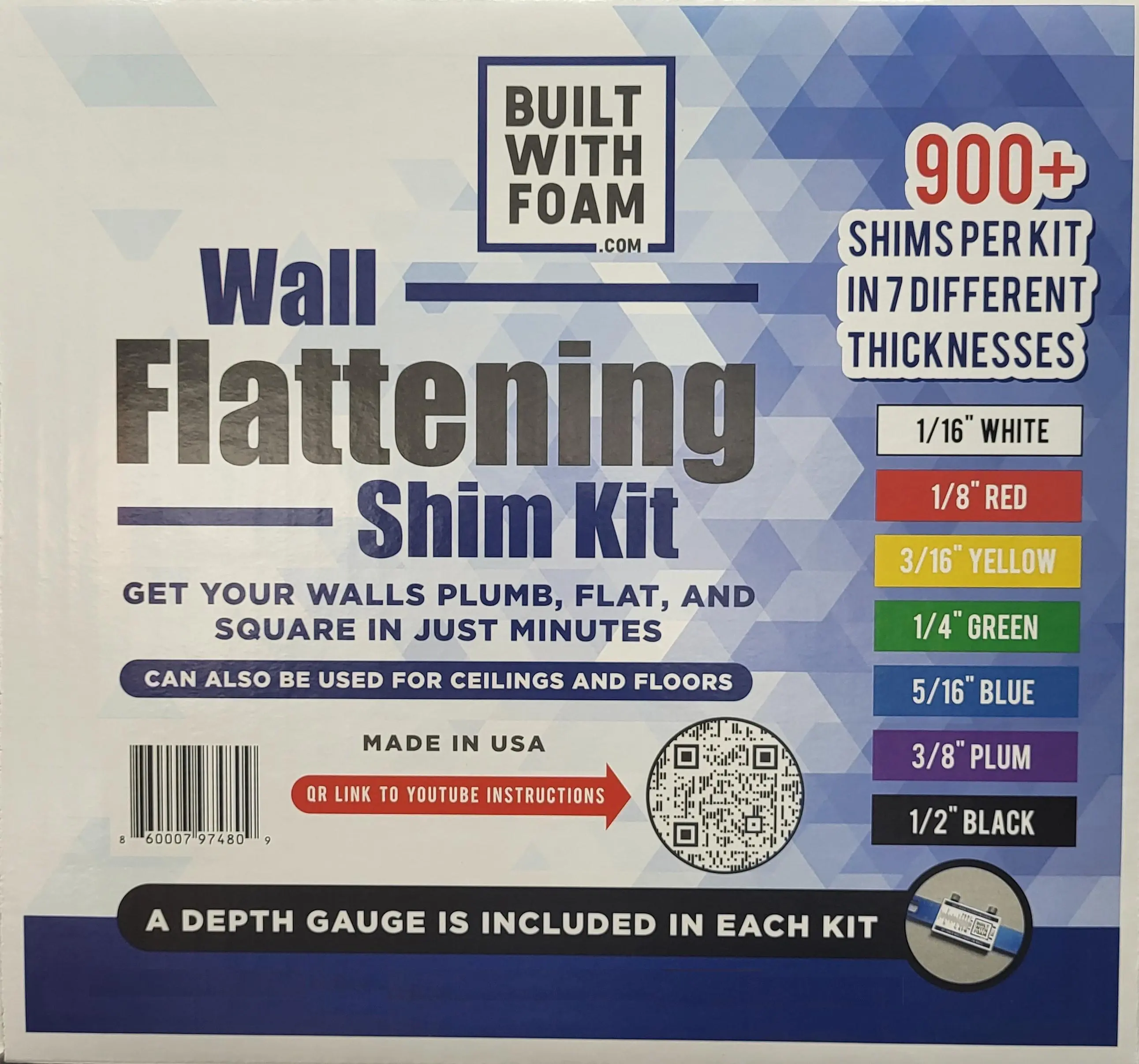 Wall Flattening Shim Kit  for Professional & DIY use