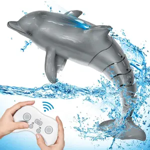 Remote Control Shark Pool Toys, 2.4G Remote Control Dolphin Toy, Water Toys for Kids with Light, Swimming Pool Bathroom Bath Lake Gifts