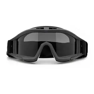 Tactical Locust Eyewear Set, Three Lens Shooting Glasses, Outdoor Helmet Protection, Replaceable Lenses, Unisex Sports Goggles