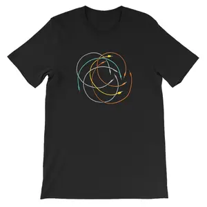 Women's modular synthesizer patch cables Graphic T-Shirt - Short Sleeve Crew Neck Regular Fit Casual Wear | Soft & Breathable Fabric, Durable Print, Everyday Comfort, Machine Washable, minimalist and technical electronic music equipment and DIY audio
