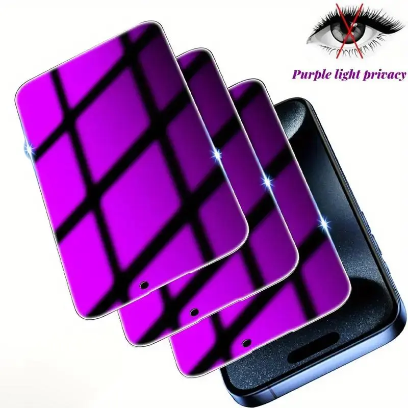 Privacy Smartphone Screen Protector, Protection, 3-Pack, Anti-Scratch Durable Protective Film, Compatible with iPhone 16/15/14/13/12/11 Pro Max, Phone Accessories