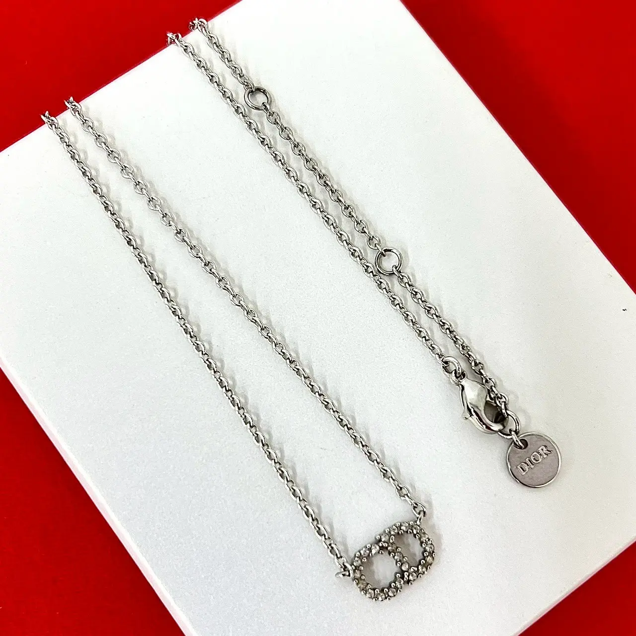 Pre-owned Dior Zinc Alloy Small Leather Goods Christian Clair D Lune Necklace