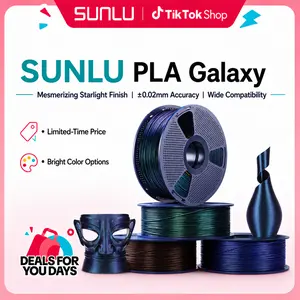 SUNLU Galaxy-Inspired PLA 3D Printing Filament, 1KG Clog-Free Print Filament with Sparkling Ultrafine Pearlescent Powder, No Nozzle Clogging for Jewelry, Cosplay Props-7169