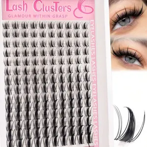 140 clusters of super fluffy DIY eyelash extensions, comic-style cat-eye effect, 14 rows of reusable false lashes, easy for beginners, naturally lively lash clusters, Eyelashes Extensions