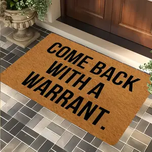 Funny Come Back with a Warrant Door Mat, Vintage Quote Design Entrance Rug, High-end Design Highly Absorbent Floor Mats, Anti-slip Quick drying Soft Carpets, Suitable for Multi-scenario, Indoor Outdoor Entrance Carpet Home Decor, Gifts for Friends