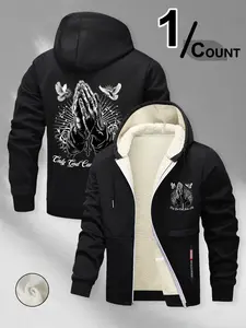 Trendy Religious Hoodie with 'only God Can Judge Me' Print, Casual Fitted Design, Winter Cartoon Pattern, Streetwear Style, Long Sleeve, Sweatshirts