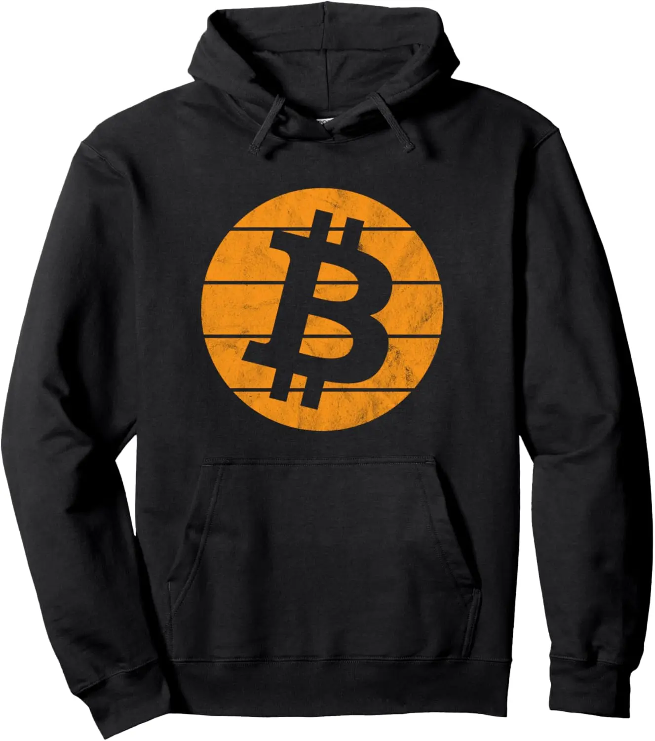 Retro Vintage Bitcoin Logo BTC Pullover Hoodie
