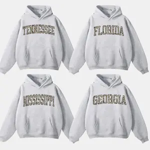 University College Camo State Hoodie – Ash Grey, Custom Your Team, State College Varsity Name Pullover Shirt, Game Day Outfit, Womenswear & Menswear