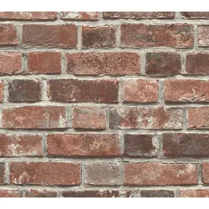 NextWall Distressed Brick Peel and Stick Wallpaper Roll