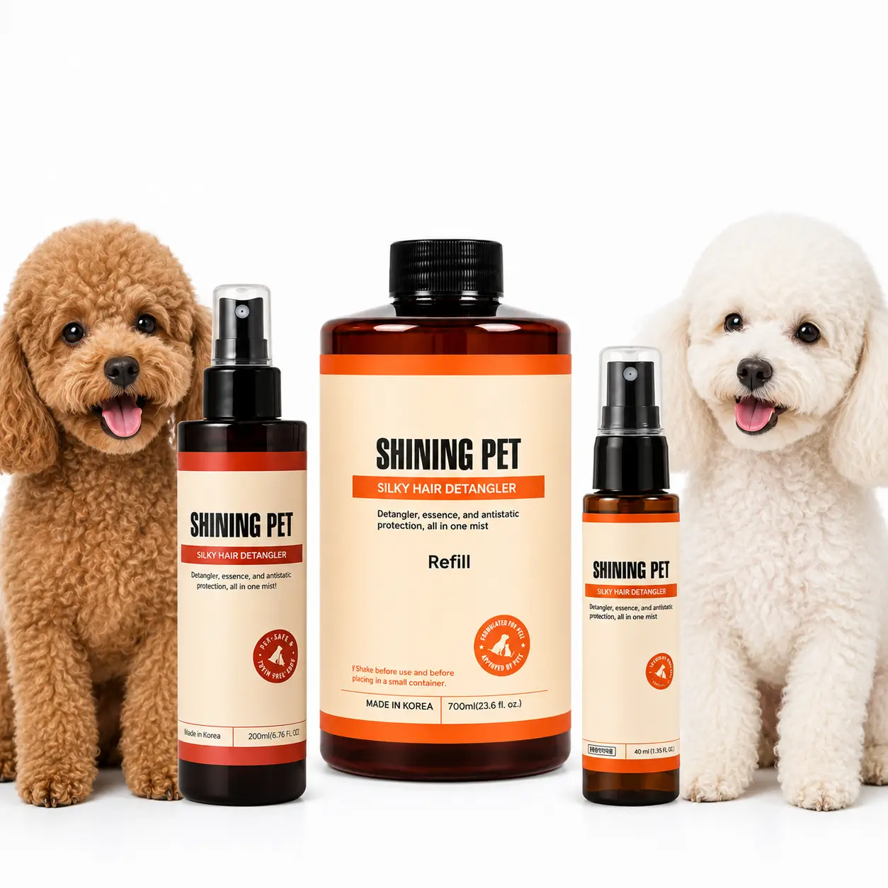 Shining Pet Silky Hair Detangler Spray-Premium K-Beauty Dog Grooming Spray, Leave-In Conditioner for Dematting, Tangle Remover & Silky Shine, Professional Salon-Grade Coat Care, Choose Size Variation