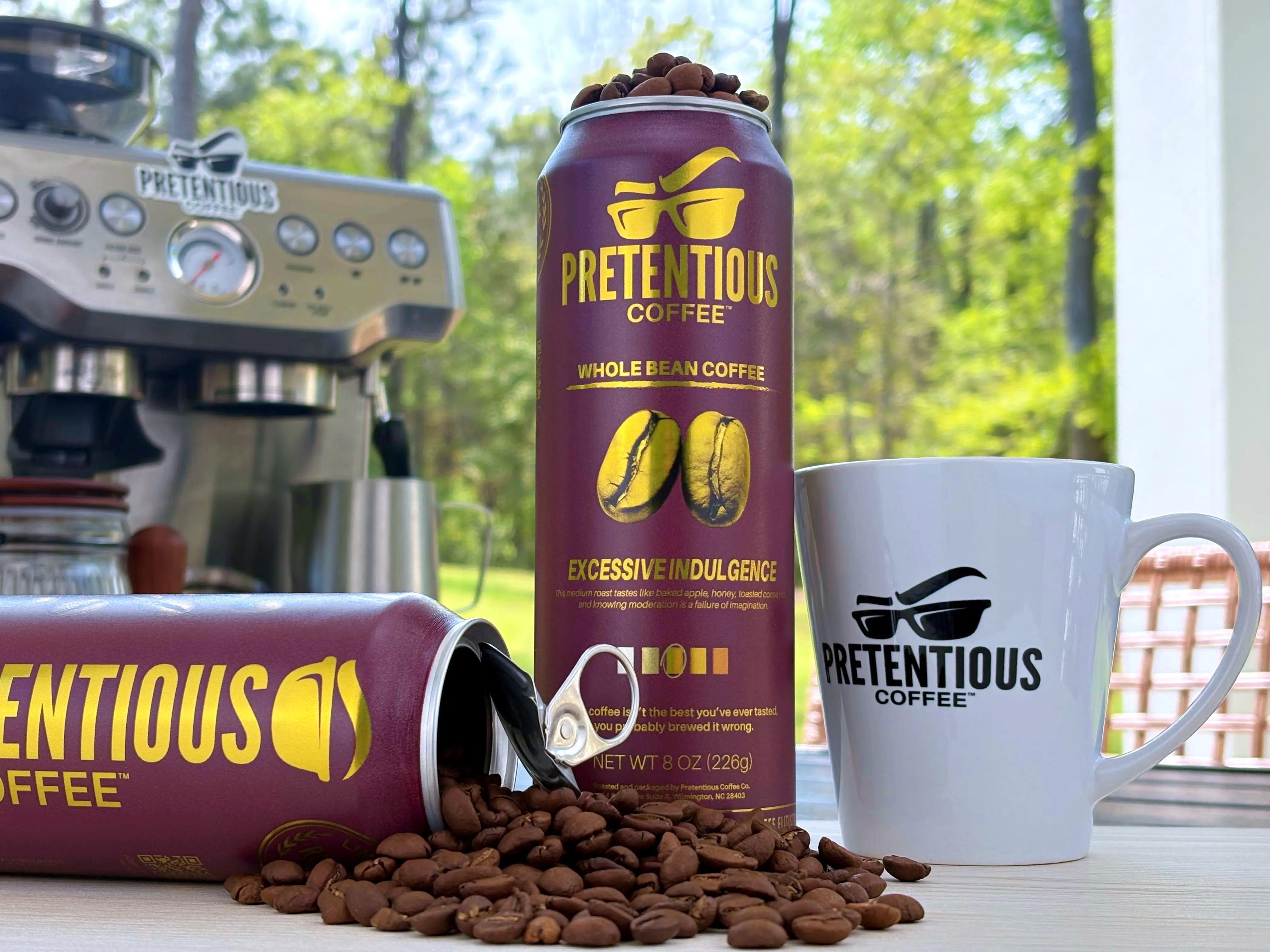 Pretentious Coffee - Excessive Indulgence - Medium Roast Coffee - Single can - Whole Bean or Ground - Limited Reserve- Baked Apple/Cocoa Nib flavor notes