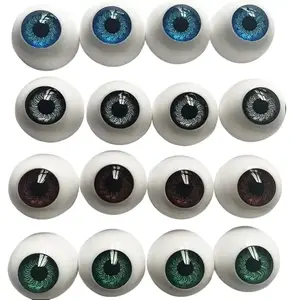 8 Pairs Realistic Acrylic Eyeballs - 22 mm (0.87 in) with 20 mm Half-Round, Flat in the Other Side, Full and Deep Design for Customized Craft, Halloween Props - Home Improvement Building Supplies for All Ages