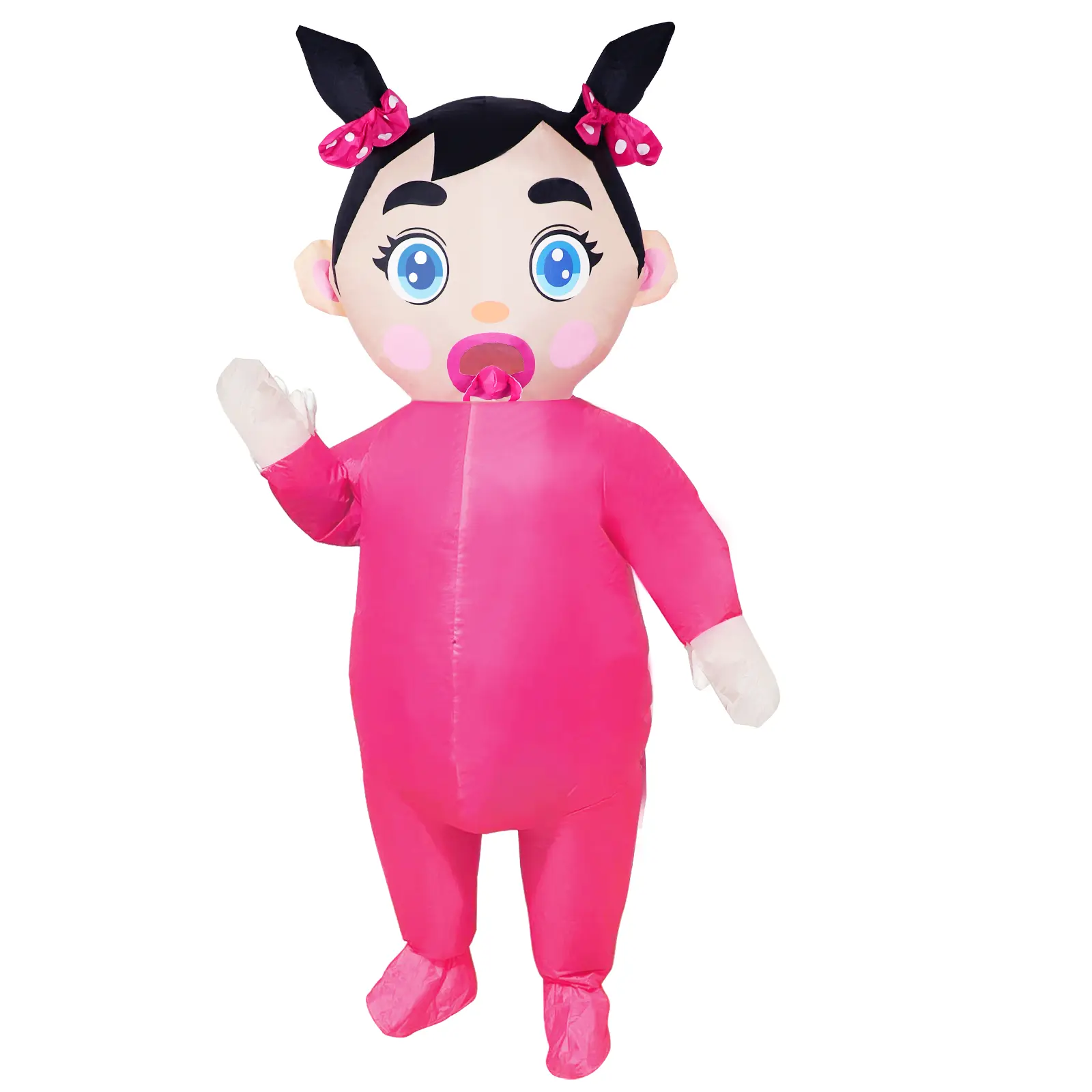 96 Inch Giant Inflatable Adult Baby Costume, Funny Blow Up Jumpsuit for Men Women, Cute Novelty Baby Outfit for Gender Reveal Party, Halloween Cosplay, Carnival, Holiday Fancy Dress, Prank Costume, Birthday & Stage Performance Props