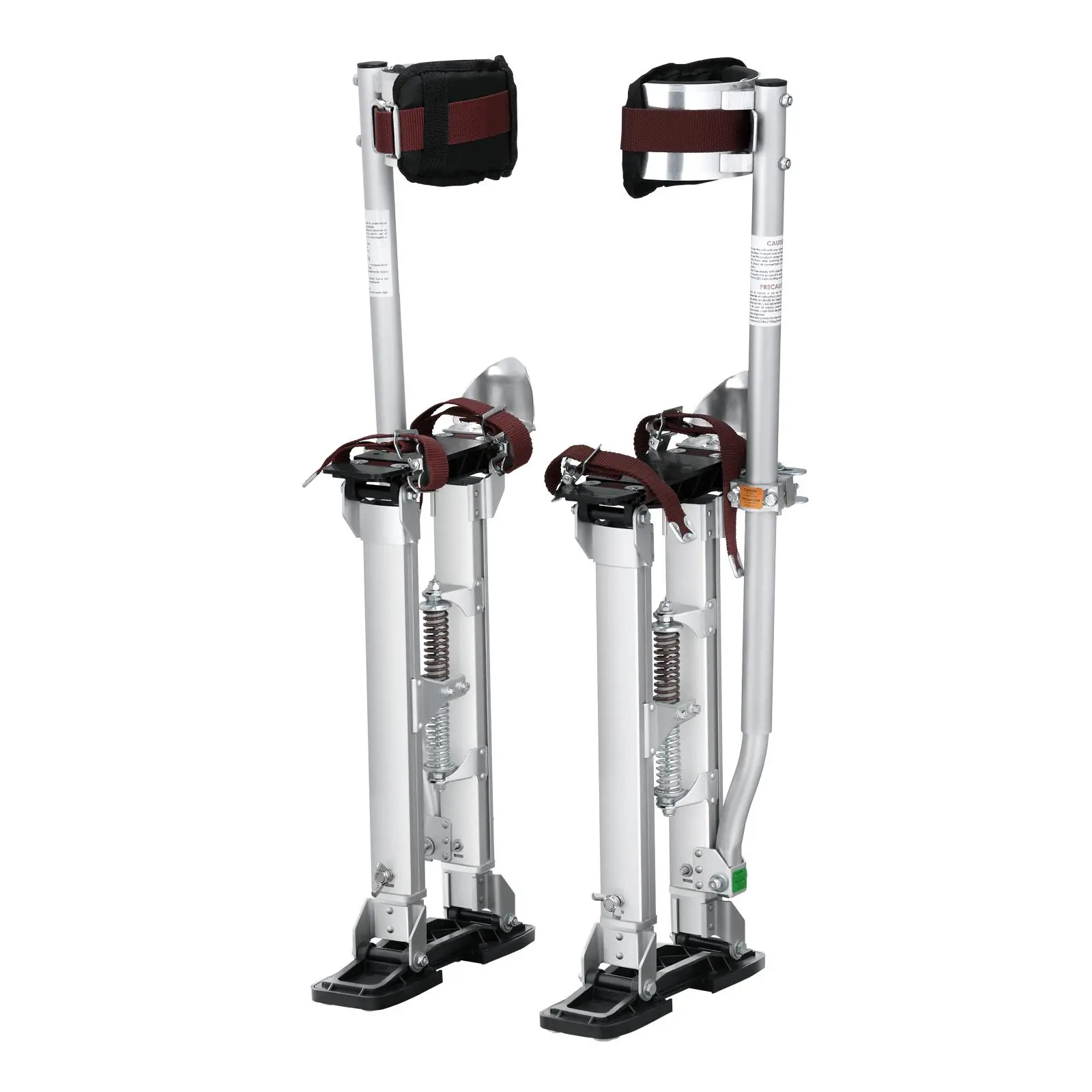 【Summerfinds】VEVOR Drywall Stilts 18''-30'' Adjustable Aluminum Tool Stilts with Protective Knee PadsDurable and Non-slip Work Stilts for Sheetrock PaintingWalkingTapingSilver