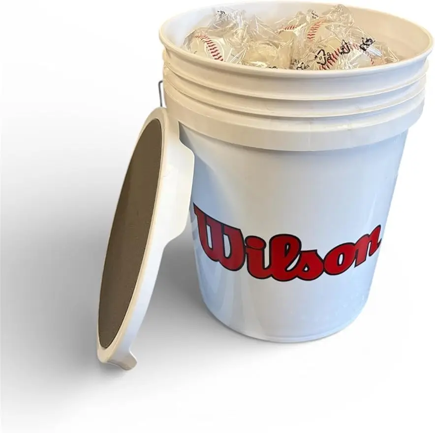 Wilson 1035 Practice Baseballs Bucket for Training, Three Dozen Set